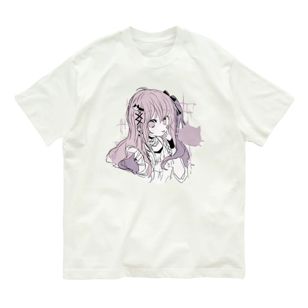 blossomのピンク✖紫系の地雷女の子 Organic Cotton T-Shirt