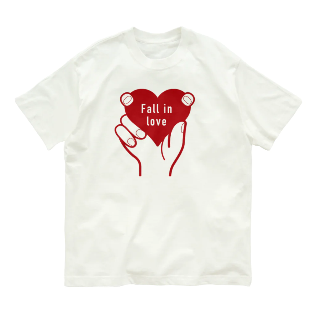 t-shirts-cafeのFall in love Organic Cotton T-Shirt