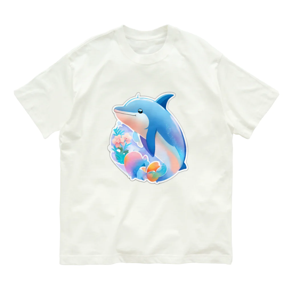 dolphineの可愛いイルカ オーガニックコットンTシャツ
