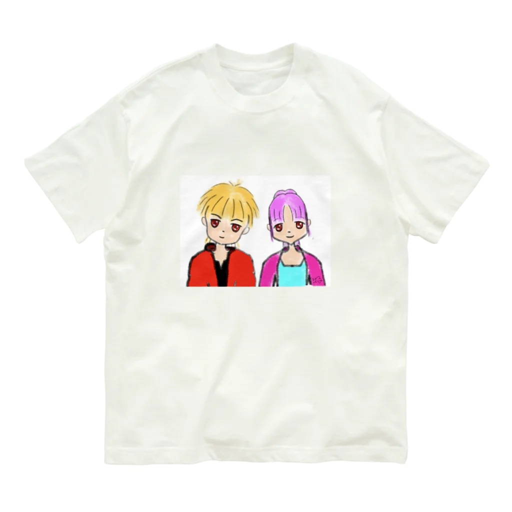 @supika_chan1のツーショットカップル オーガニックコットンTシャツ