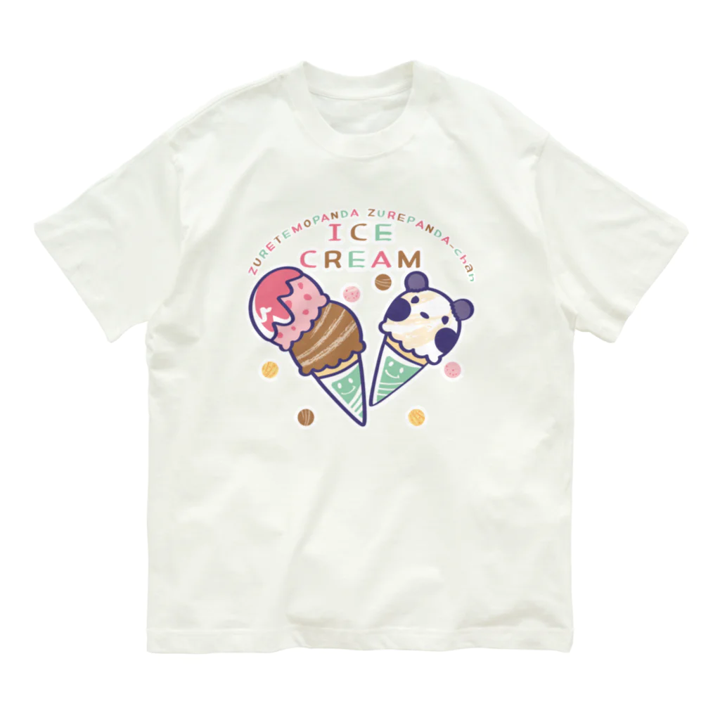 イラスト MONYAAT のズレぱんだちゃんのアイスクリームB Organic Cotton T-Shirt