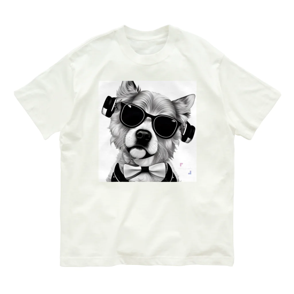 Connect Art SUZURI STOREのConnect Art 003 Dog オーガニックコットンTシャツ