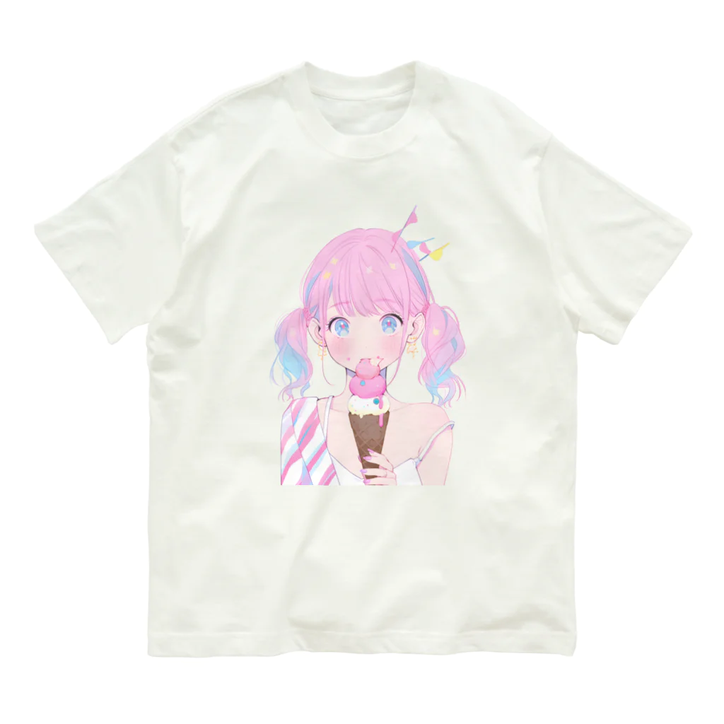 ヤバいTシャツ屋しゃんの暑い夏はアイスだ005 オーガニックコットンTシャツ