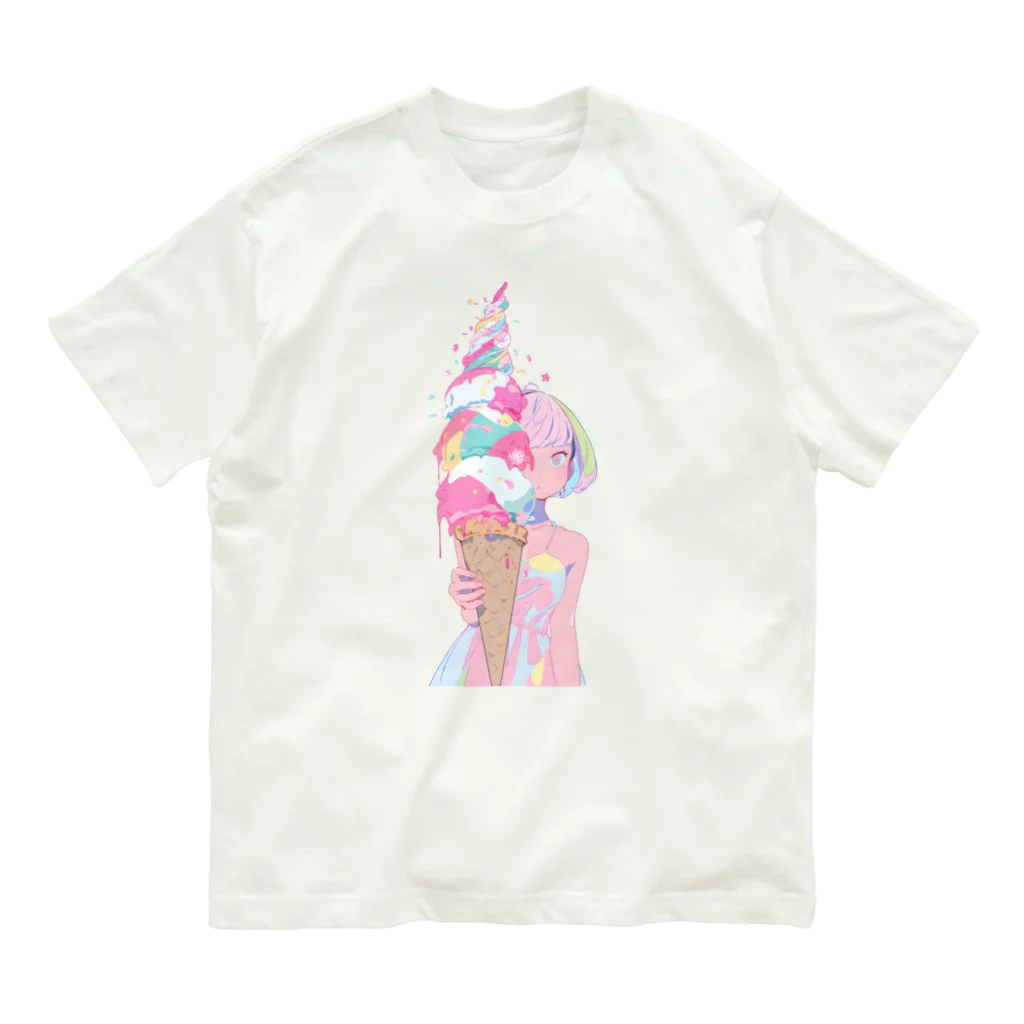 ヤバいTシャツ屋しゃんの暑い夏はアイスだ003 オーガニックコットンTシャツ