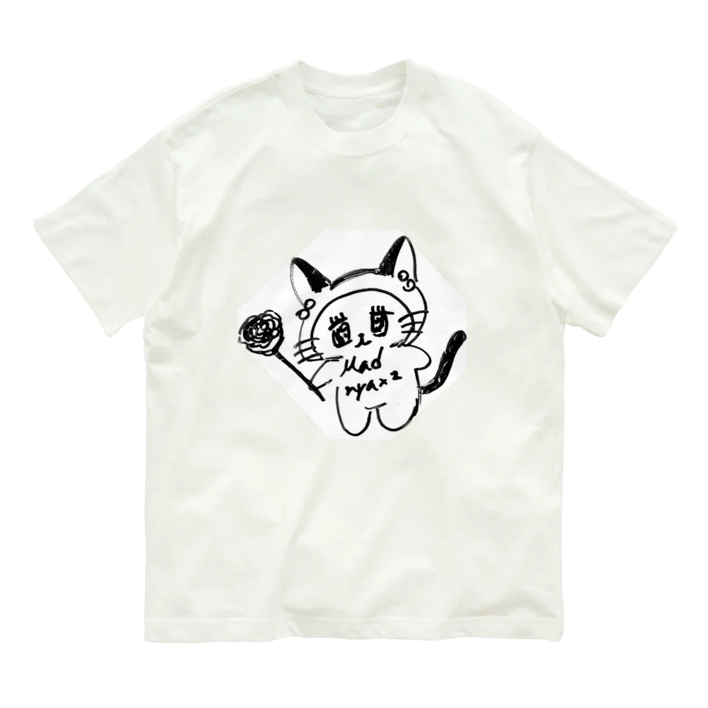 窓猫🪟🐈‍⬛マドリーヌE^••^Eのマラドーニャ オーガニックコットンTシャツ