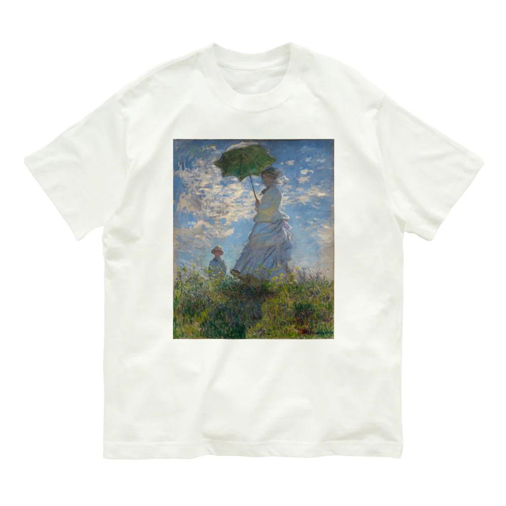 世界美術商店の散歩、日傘をさす女性 / Woman with a Parasol - Madame Monet and Her Son Organic Cotton T-Shirt