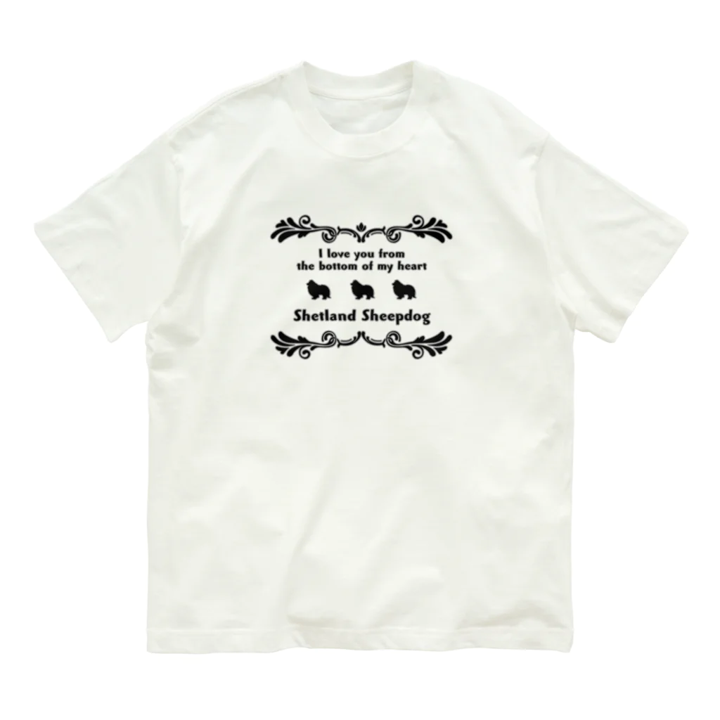 onehappinessのシェルティ　wing　onehappiness オーガニックコットンTシャツ