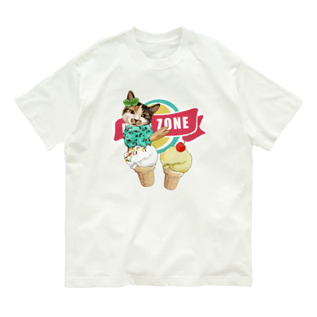 みきぞーん｜保護猫 ミッキー画伯と肉球とおともだちのmint Organic Cotton T-Shirt