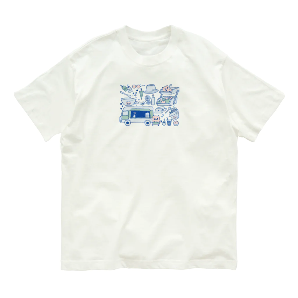 ジーナショップ(たぬき多め)のキッチンカーたぬき オーガニックコットンTシャツ