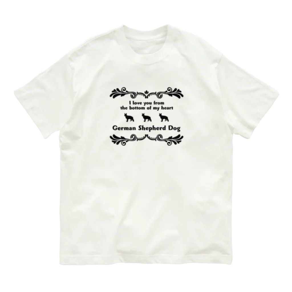 onehappinessのジャーマンシェパードドッグ　wing　onehappiness オーガニックコットンTシャツ