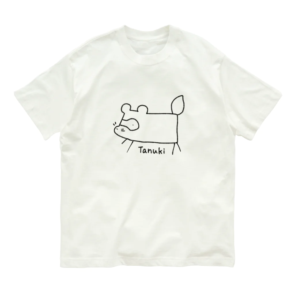 PIKA025のたぬき オーガニックコットンTシャツ