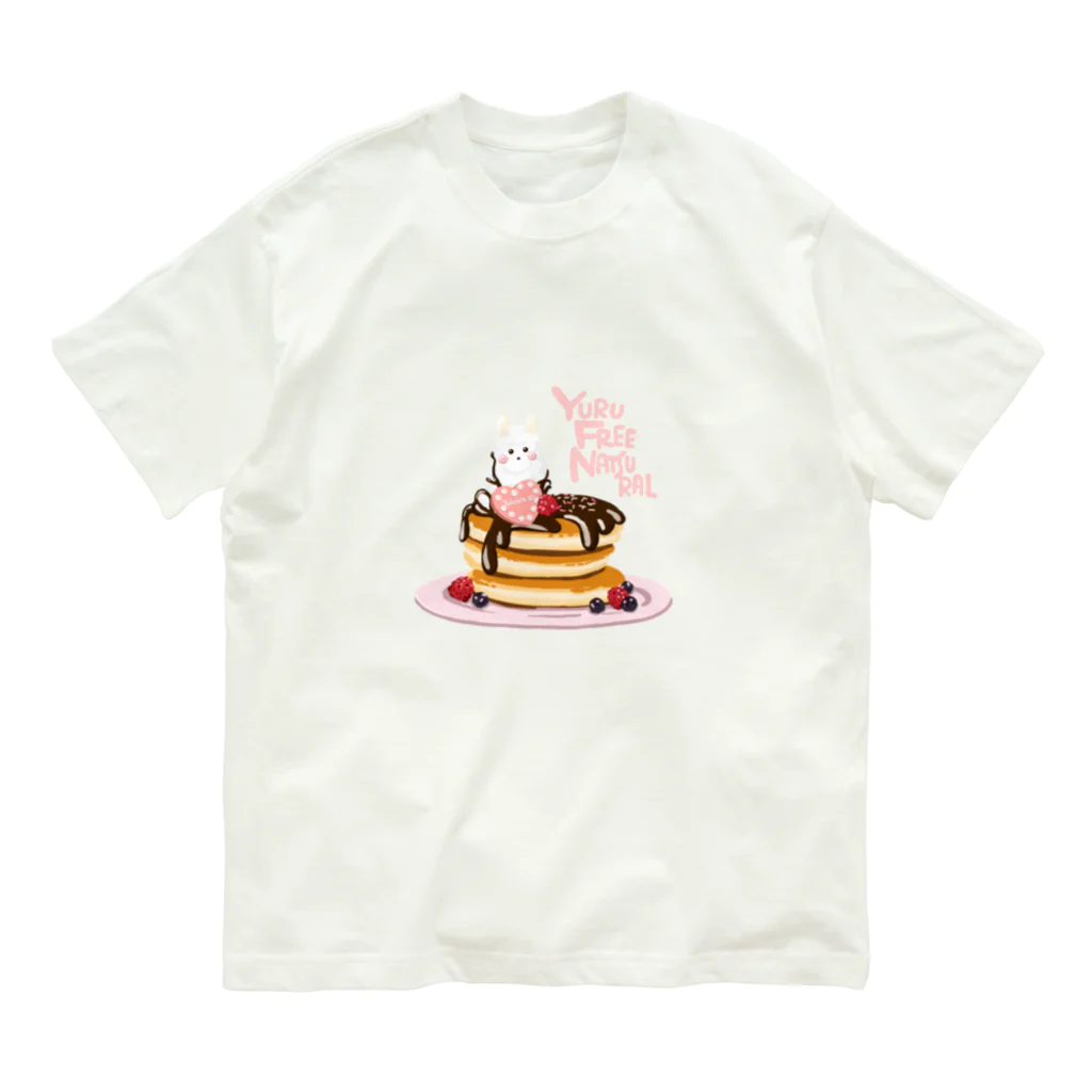 yuru.natu.artのパンケーキ文字シンプルピンク Organic Cotton T-Shirt