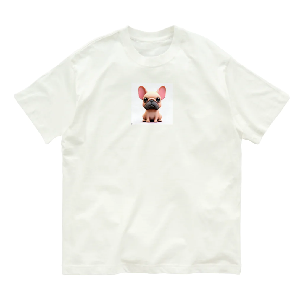 sweetsmailstudioの3Dイラスト　フレンチブルドック Organic Cotton T-Shirt