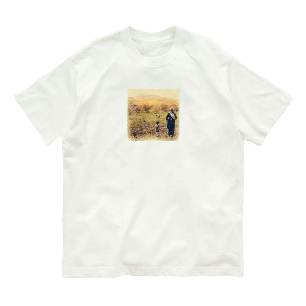 よよよ堂の笹ヶ峰高原の親子 オーガニックコットンTシャツ