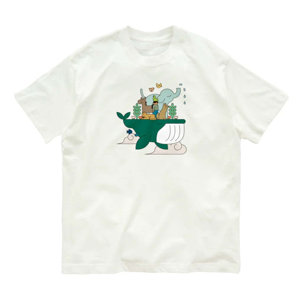 くすのき もんのanimals オーガニックコットンTシャツ