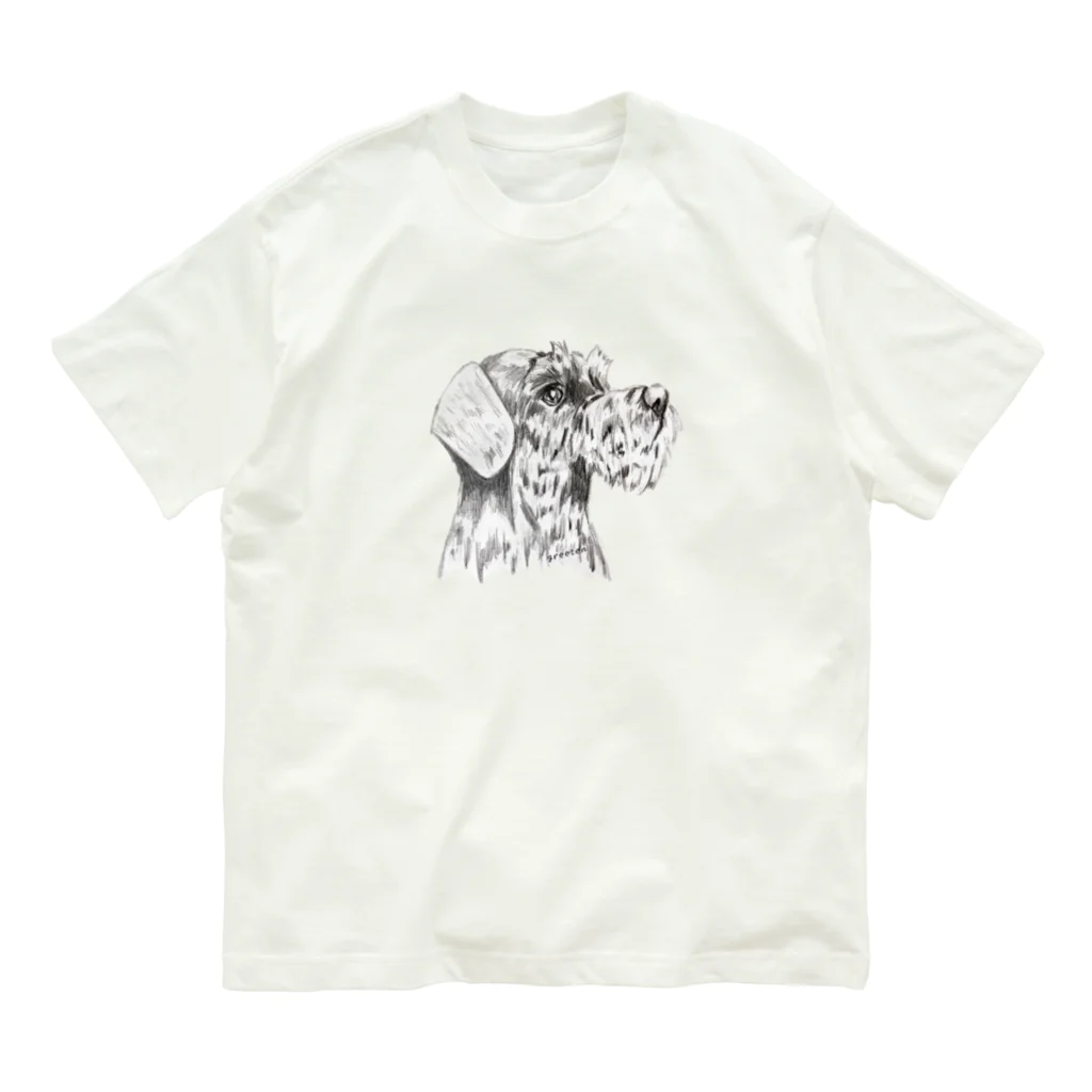 greetenのシュナウザー　テリアアート犬 Organic Cotton T-Shirt