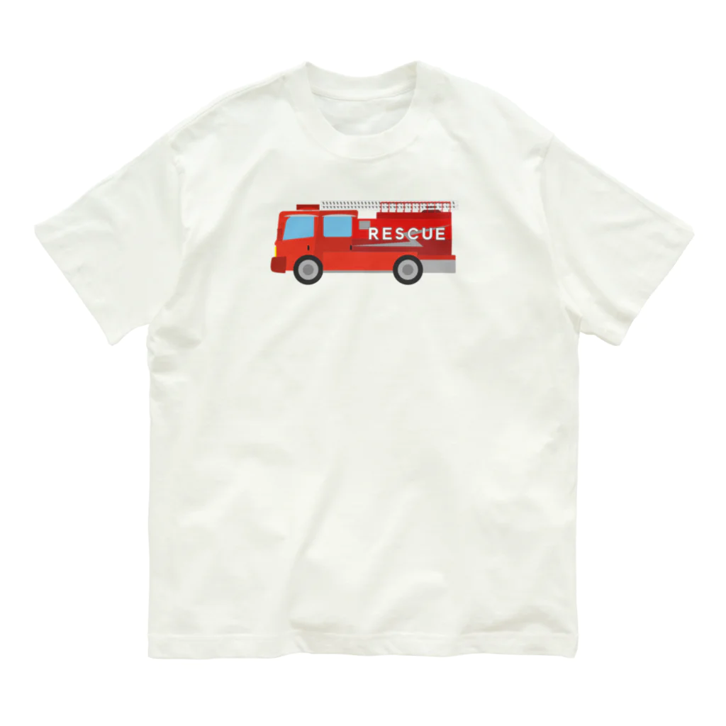 chicodeza by suzuriのレスキュー車 オーガニックコットンTシャツ