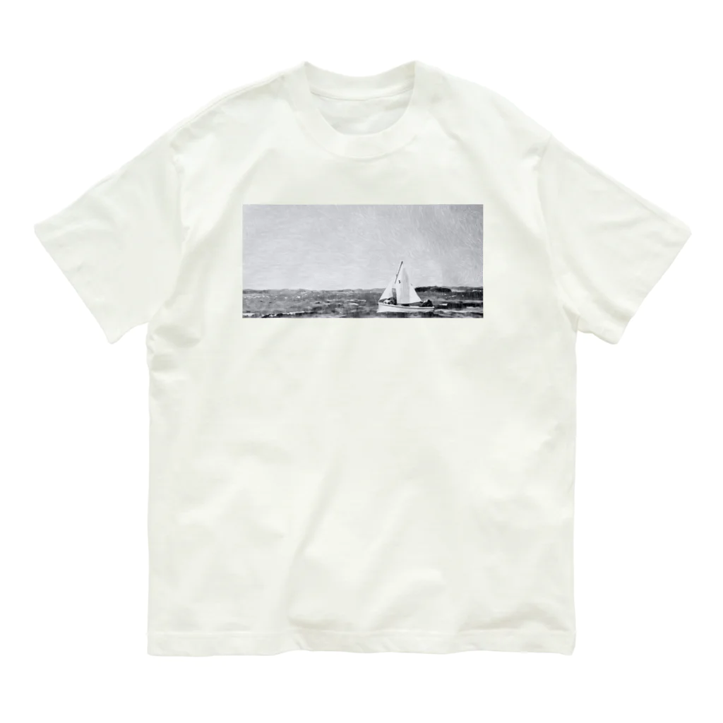 Spirit of Sailors 冒険ギアの航海（モノクロ） Organic Cotton T-Shirt