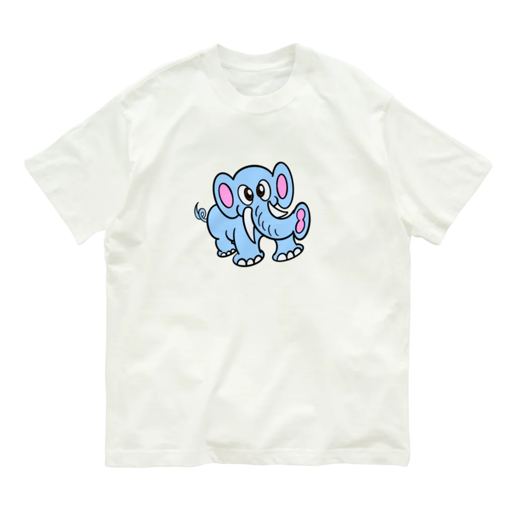 じゅうに（Jyuuni）の0001・青いぞうさん（じゅうにブランド） Organic Cotton T-Shirt