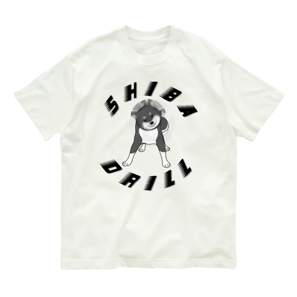 MessagEの黒柴ドリル オーガニックコットンTシャツ