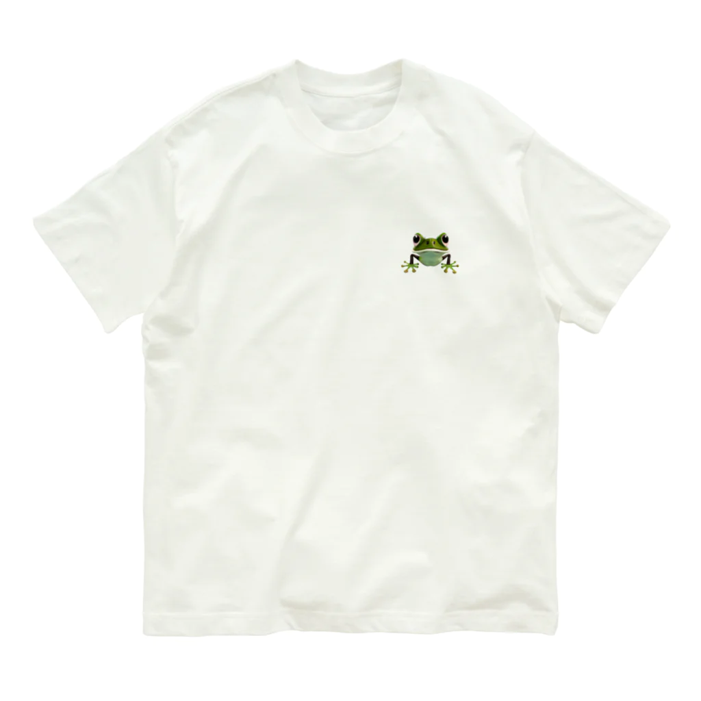 AI-assembleのワンポイントカエル Organic Cotton T-Shirt