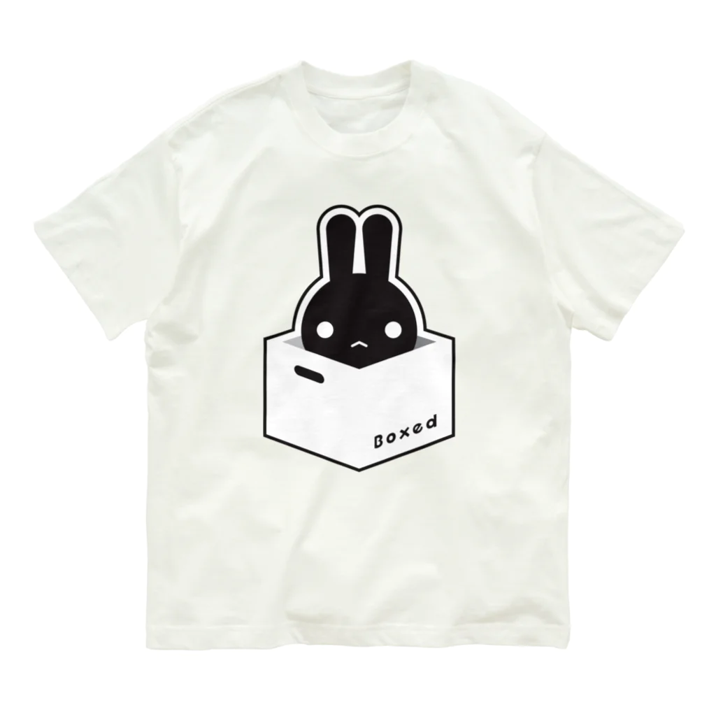 ツギハギ ニクの【Boxed * Rabbit】黒Ver Organic Cotton T-Shirt