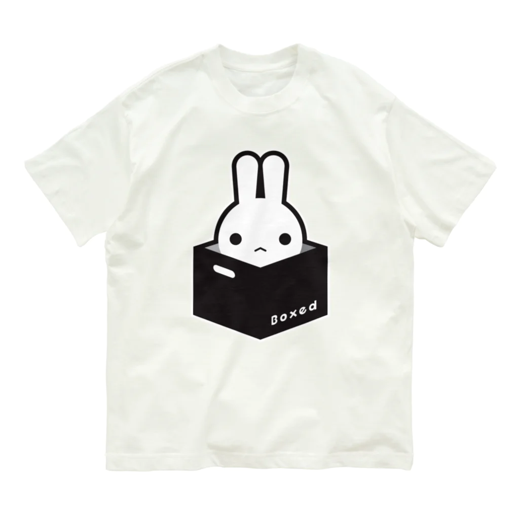 ツギハギ ニクの【Boxed * Rabbit】白Ver Organic Cotton T-Shirt