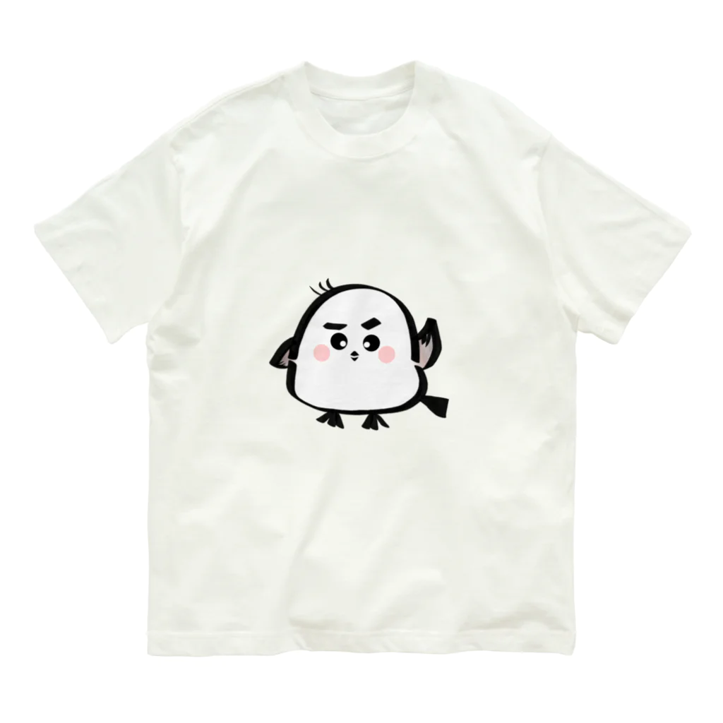 moonriver2020の手をあげるシマエナガくん Organic Cotton T-Shirt