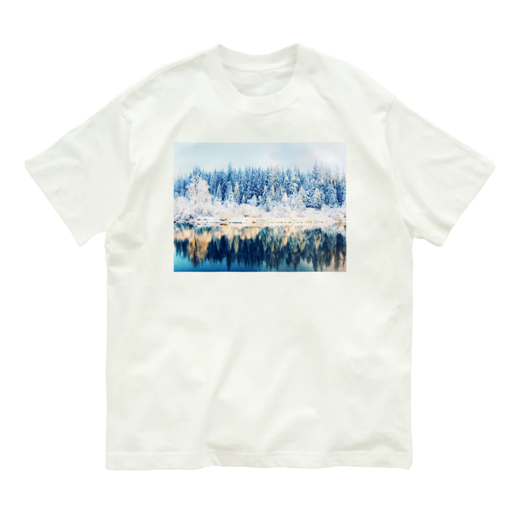 Let's Go for a Walkのwhite forest オーガニックコットンTシャツ