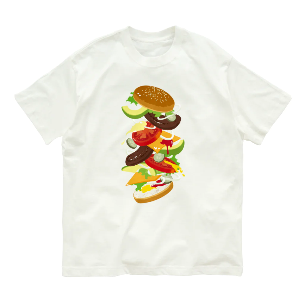 日下田のフォーリングハンバーガー オーガニックコットンTシャツ