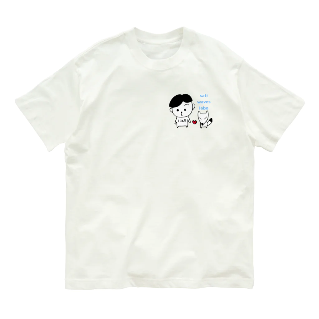 chihiroのsati.waves.labo.おやびんとキツネさん オーガニックコットンTシャツ