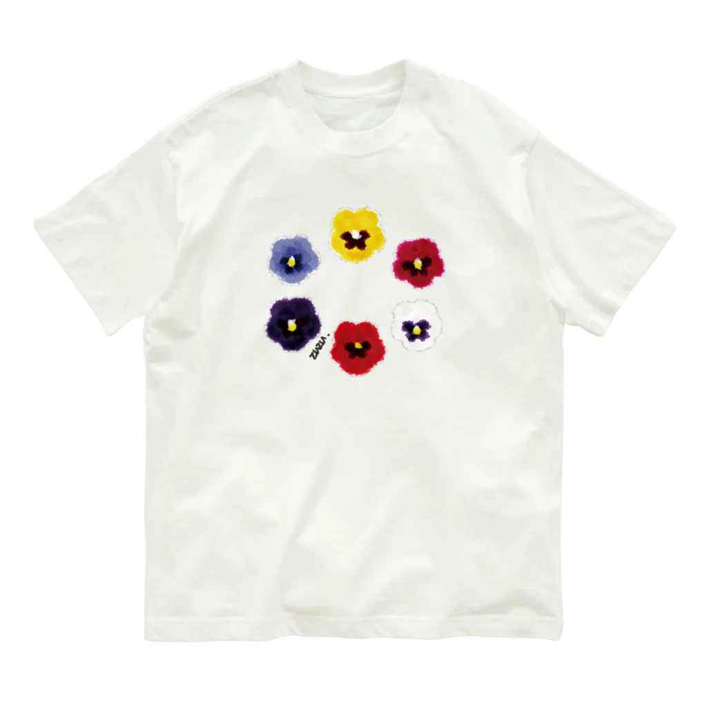 suisuiのパンジーたち Organic Cotton T-Shirt