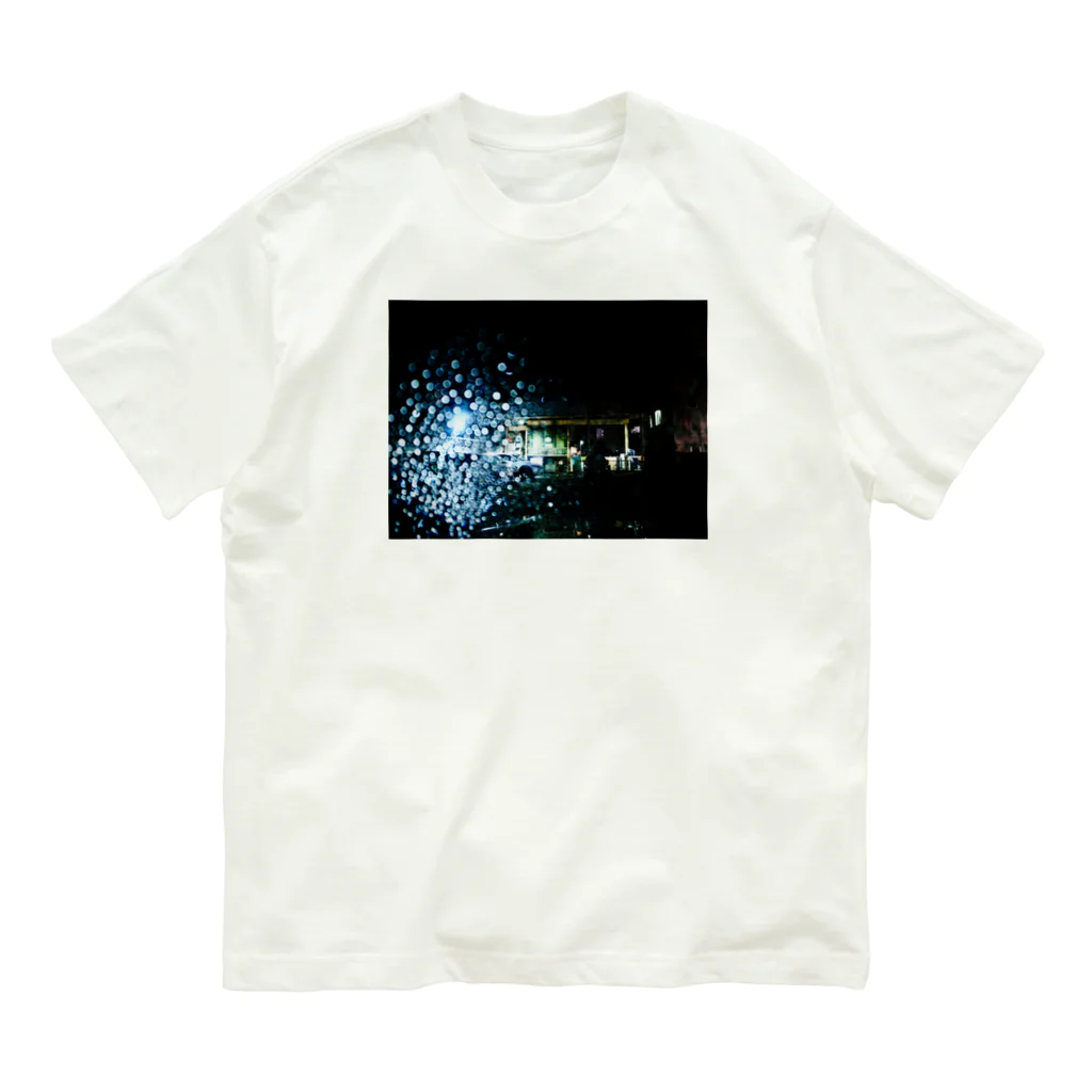 Yamatokuchiの雨の街　(夜) Organic Cotton T-Shirt