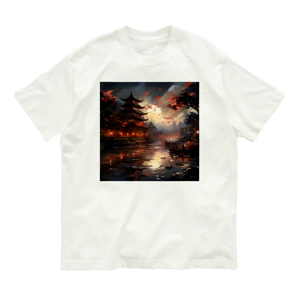 sota-vnの和風夜景デジタルアート Organic Cotton T-Shirt