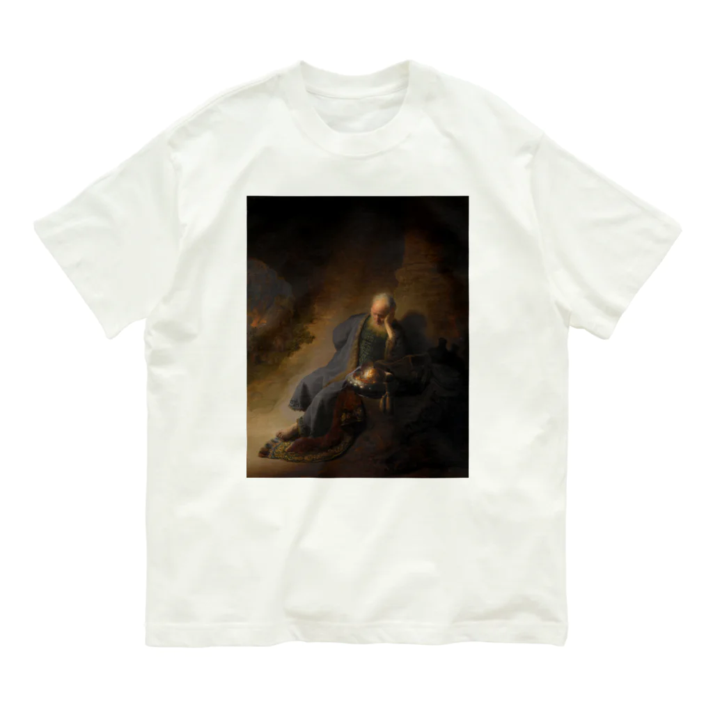 世界美術商店のエルサレムの滅亡を嘆くエレミヤ /  Jeremiah Lamenting the Destruction of Jerusalem Organic Cotton T-Shirt