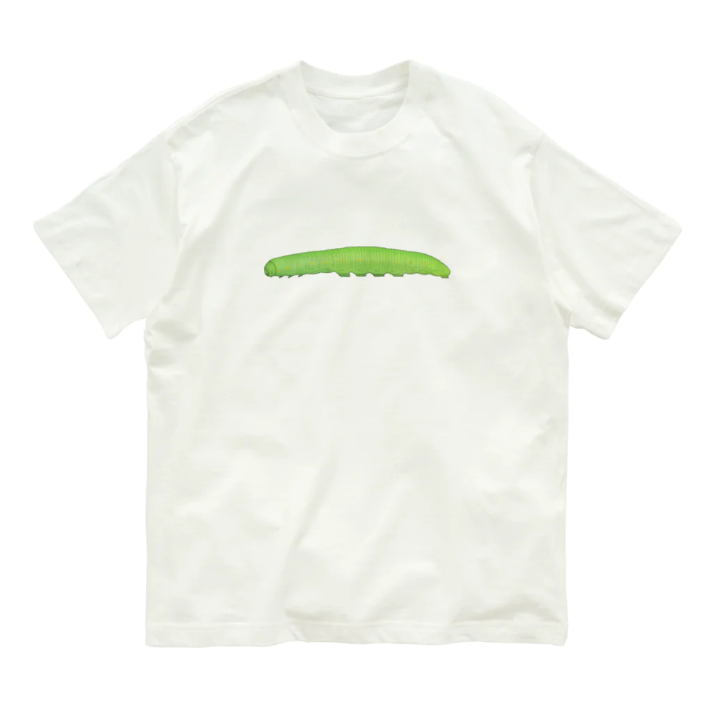 ぷにっと！パピなみ【公式】のモンシロチョウ(ようちゅう) オーガニックコットンTシャツ