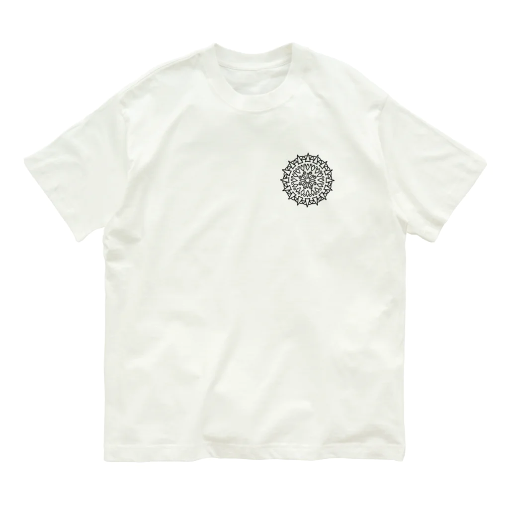 ARIGATOU-81のMANDALA •60• (B) オーガニックコットンTシャツ