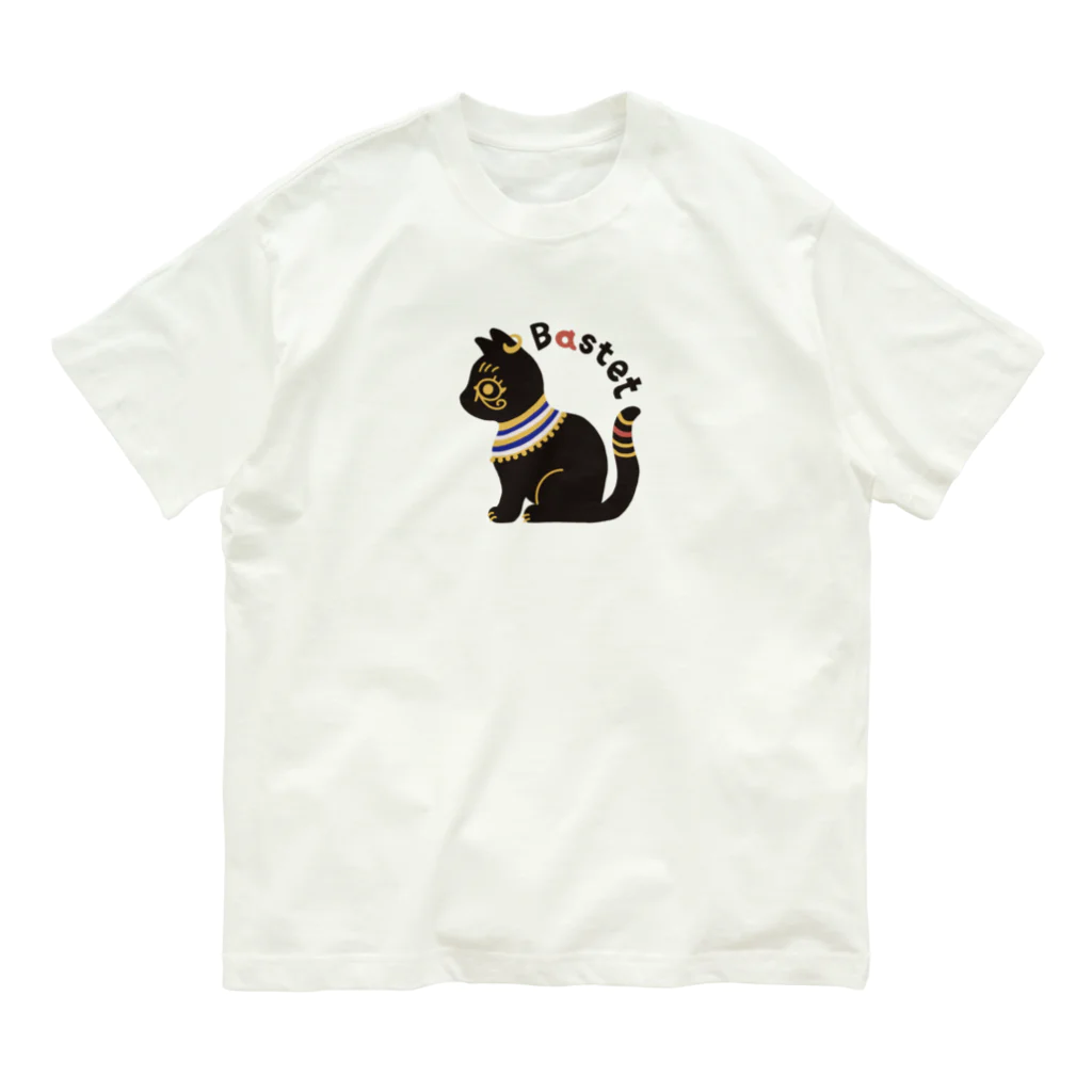 LAP CATs ＊hizaneko＊のバステト神（ベビちゃん仕様）文字凸バージョン オーガニックコットンTシャツ