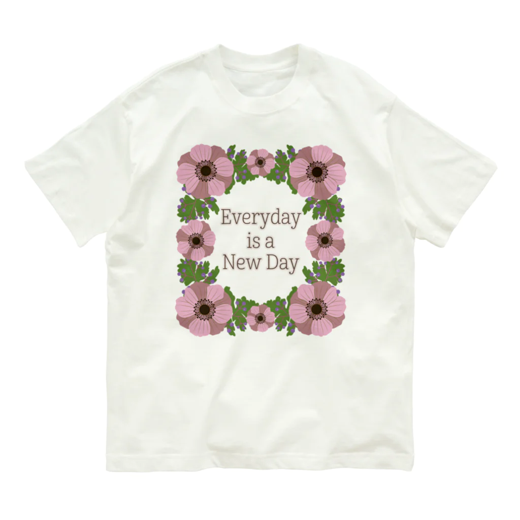 HeartToMeのシャビーシックなアネモネのフレーム Organic Cotton T-Shirt