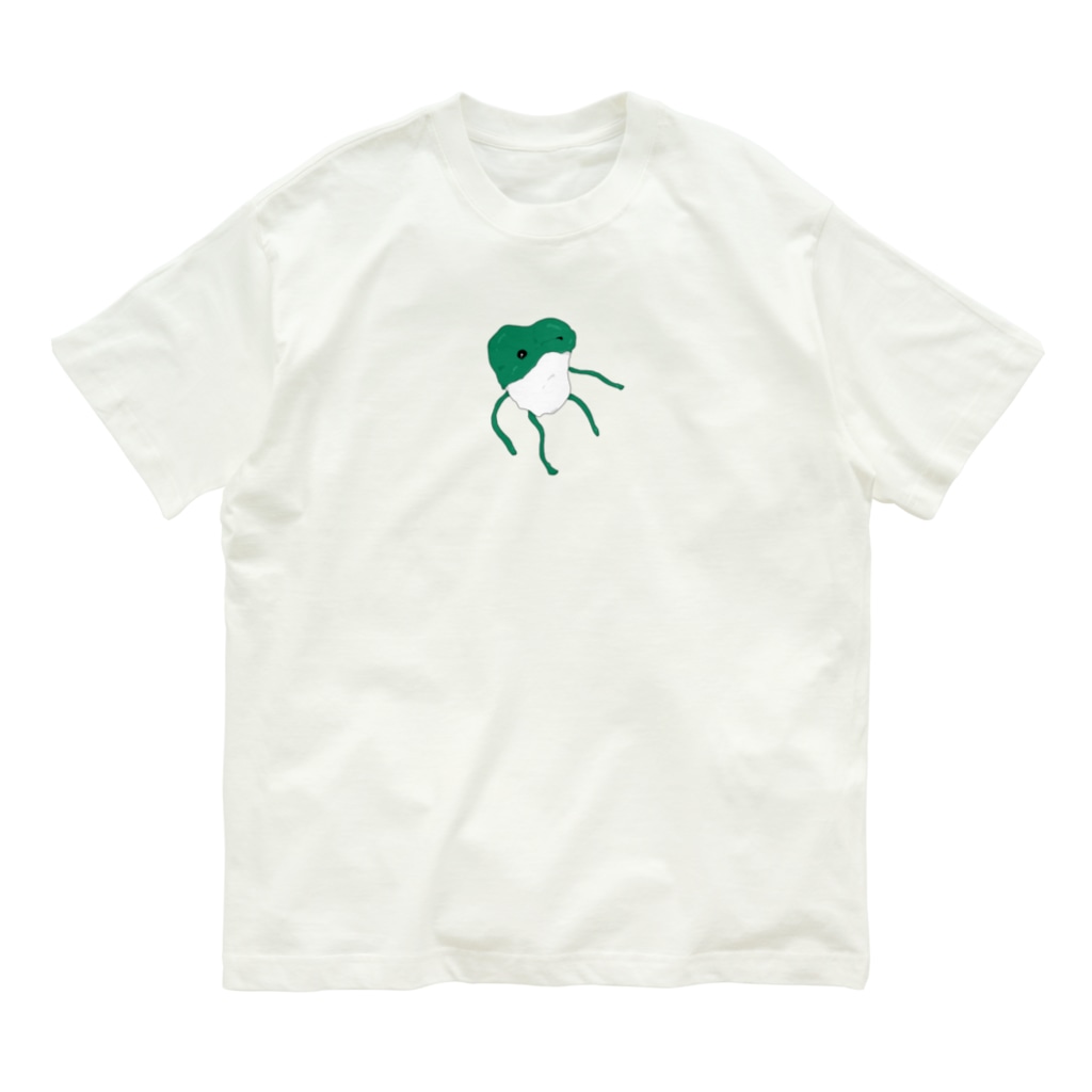 ポンポンアートの工房のPompom art 《濃緑カエル》 Organic Cotton T-Shirt