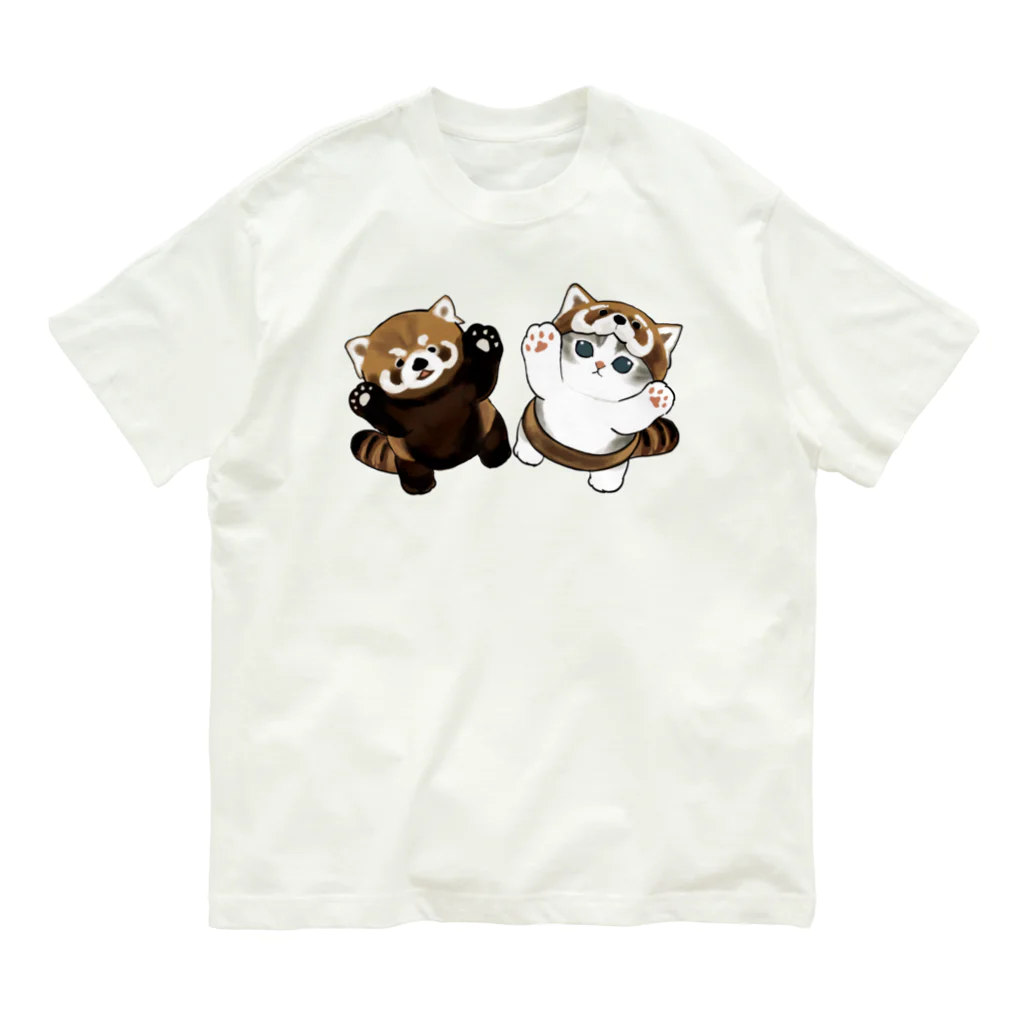 mofusandのレッサーパンダにゃん オーガニックコットンTシャツ