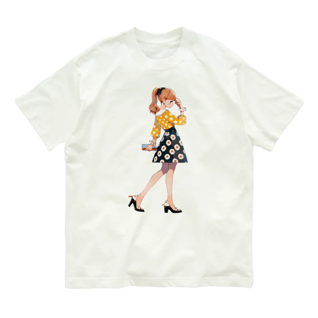 桜音ことこ企画のフラワードットスカート オーガニックコットンTシャツ