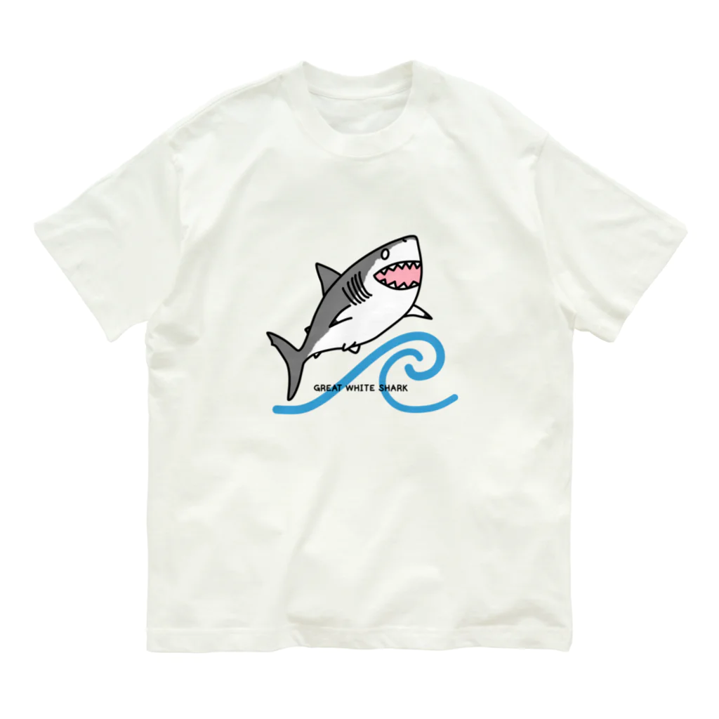 BLUENASHARKのホホジロザメ オーガニックコットンTシャツ