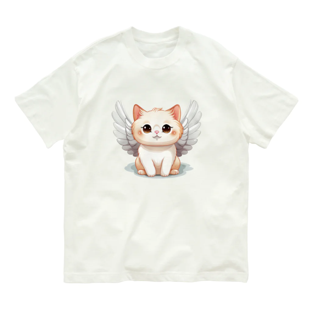 Vasetti_pressの可愛いねこ天使 Organic Cotton T-Shirt