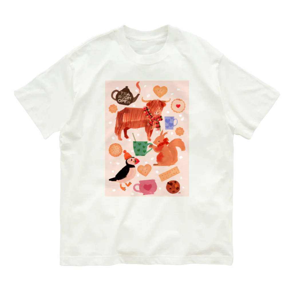 ogura kyoko illustrationのスコットランドの仲間たち オーガニックコットンTシャツ