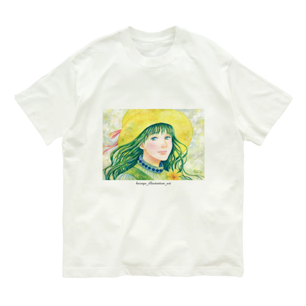 kazuyo online store【suzuri】　　　　　　　　　　　　　　　　　　　　　　　　　　　　　　　　　　　　　　　　　　　　　　　　　　　　　　　　　　　　　　　　の作品「間奏曲」の女の子 オーガニックコットンTシャツ