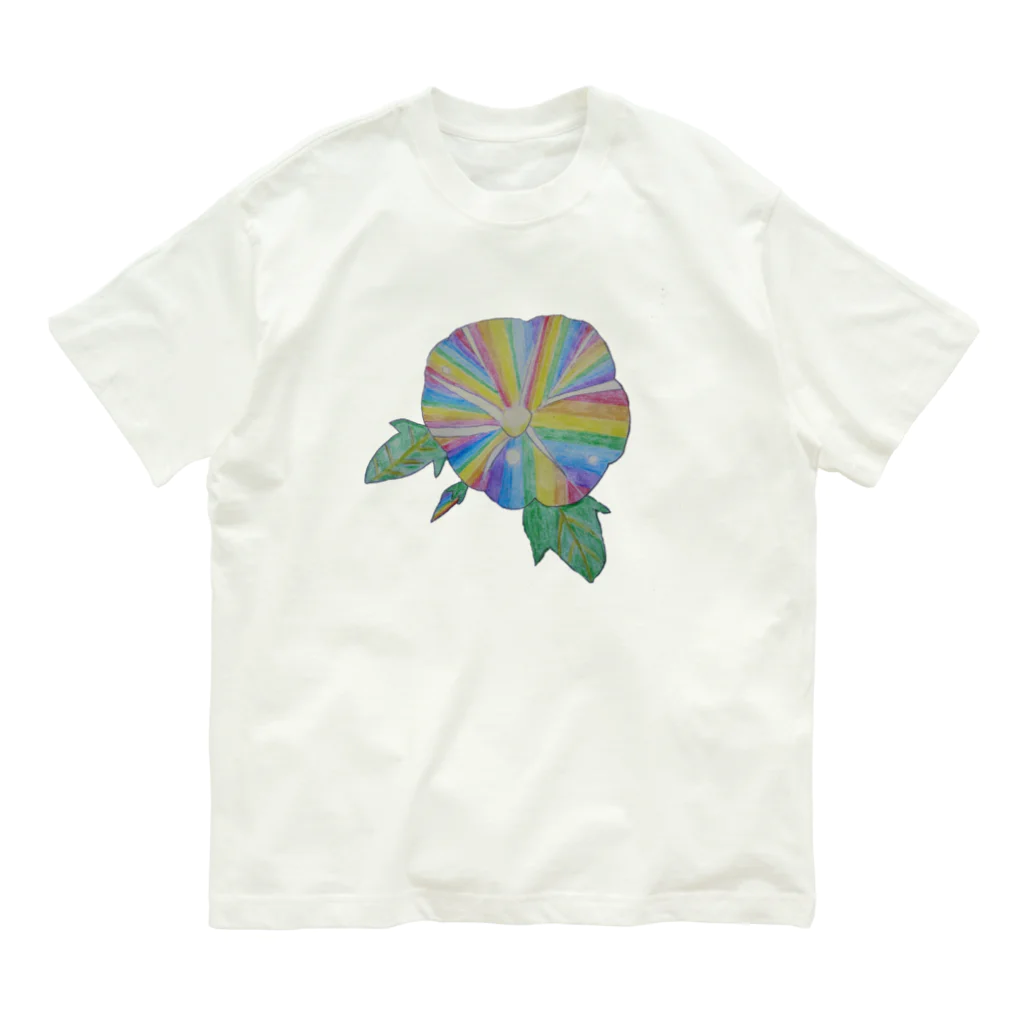 NANASHOPの虹色の朝顔 オーガニックコットンTシャツ