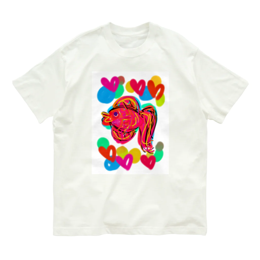 MAのカラフル金魚 Organic Cotton T-Shirt