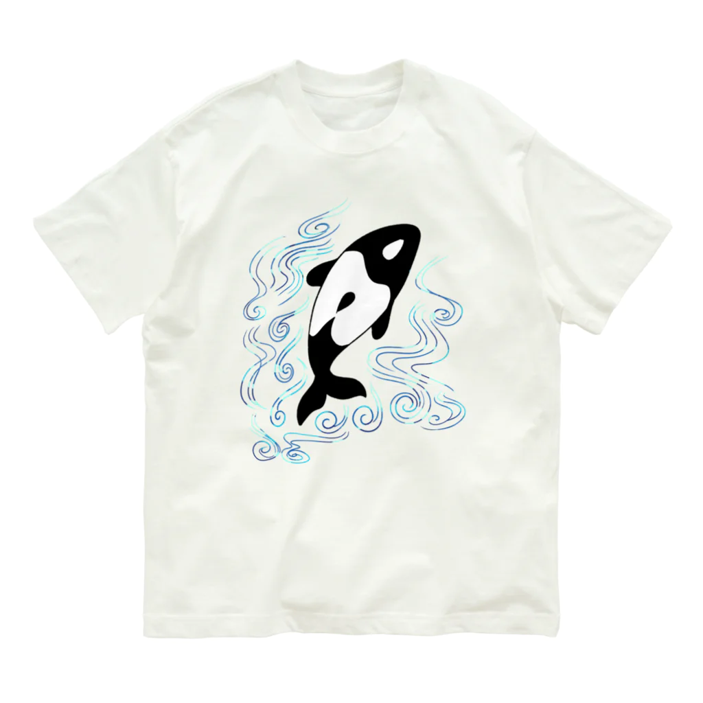 Liliac.maniacの水流とイロワケイルカ Organic Cotton T-Shirt