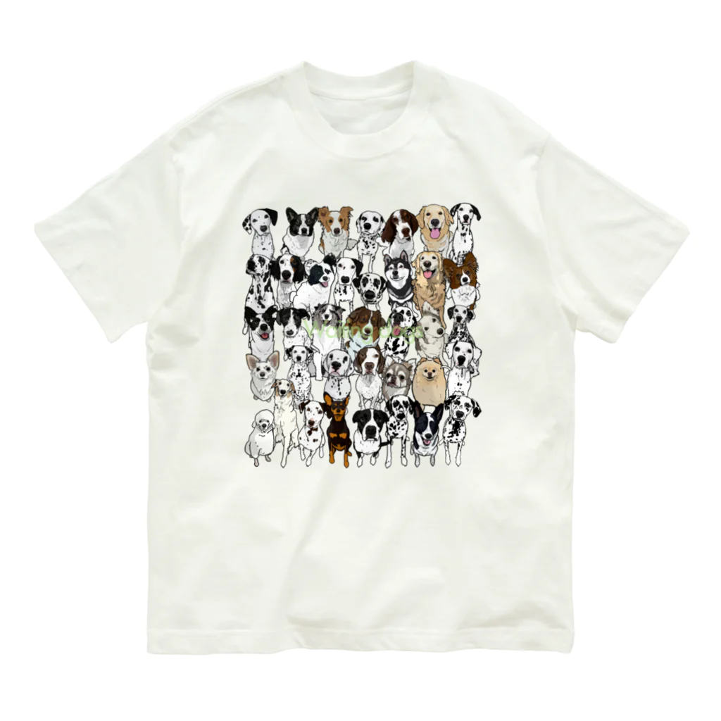 lily_dalmatianのWaiting dogs  オーガニックコットンTシャツ